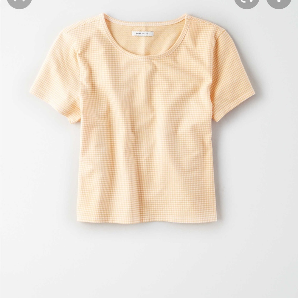 AE Plaid Baby T-shirt in yellow/white checker